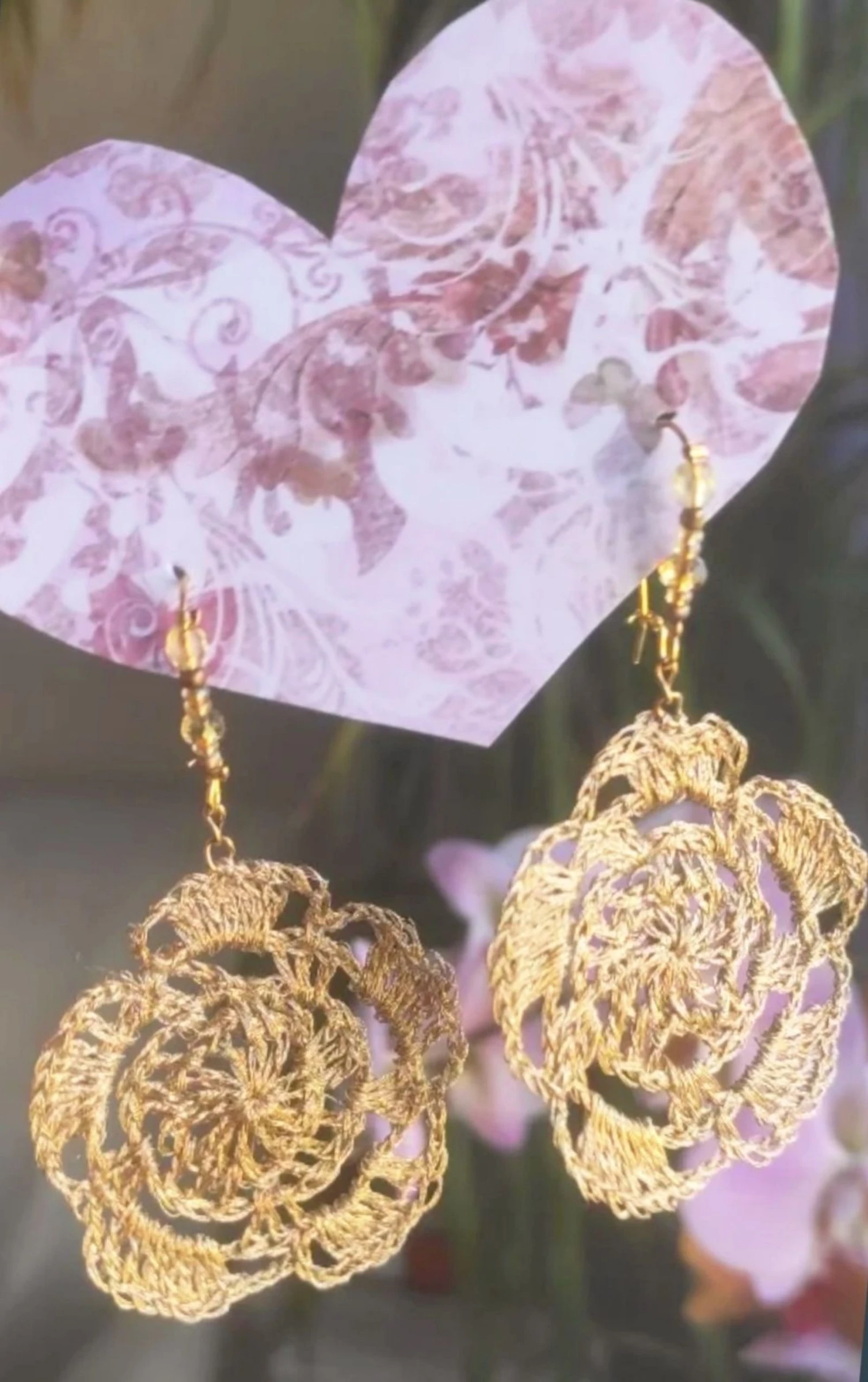Gold Thread #XXL crochet earrings – photo 3